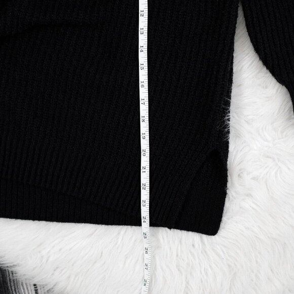 Rachel Zoe Sweater Sz L Black Textured Mockneck Bubble Long Sleeve - Picture 6 of 7